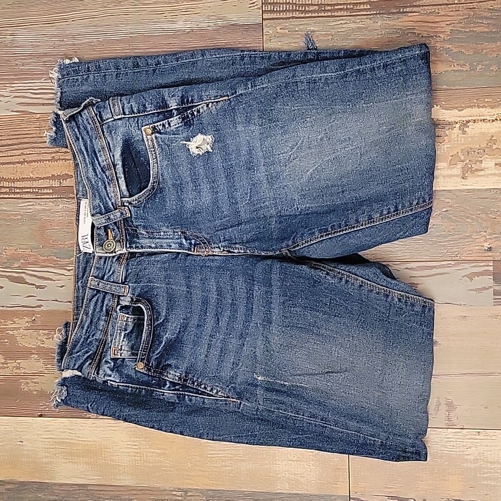 Zara Distressed Skinny Denim Blue Jeans‎ Womens 2
